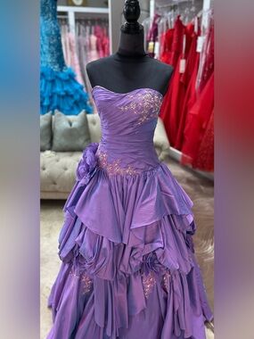 Allure Bridals Lavender Purple Ruffled Tulle Ball Gown